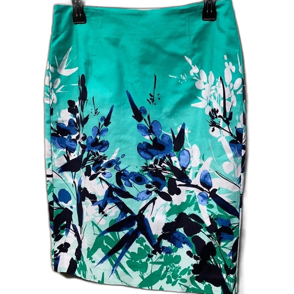 Liz Claiborne floral print lined cotton pencil skirt - Picture 1 of 6